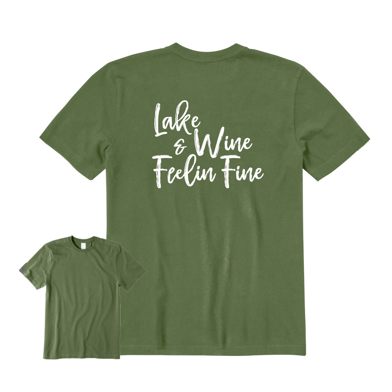 Lake and Wine Feelin' Fine Back Graphic T-Shirt