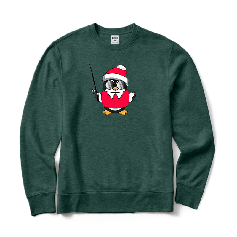 Christmas Penguin Fishing Sweatshirt