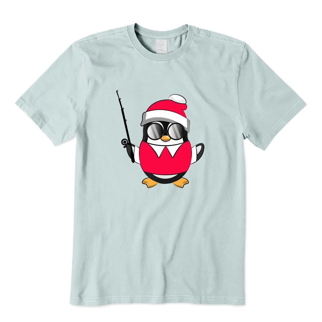 Christmas Penguin Fishing T-Shirt