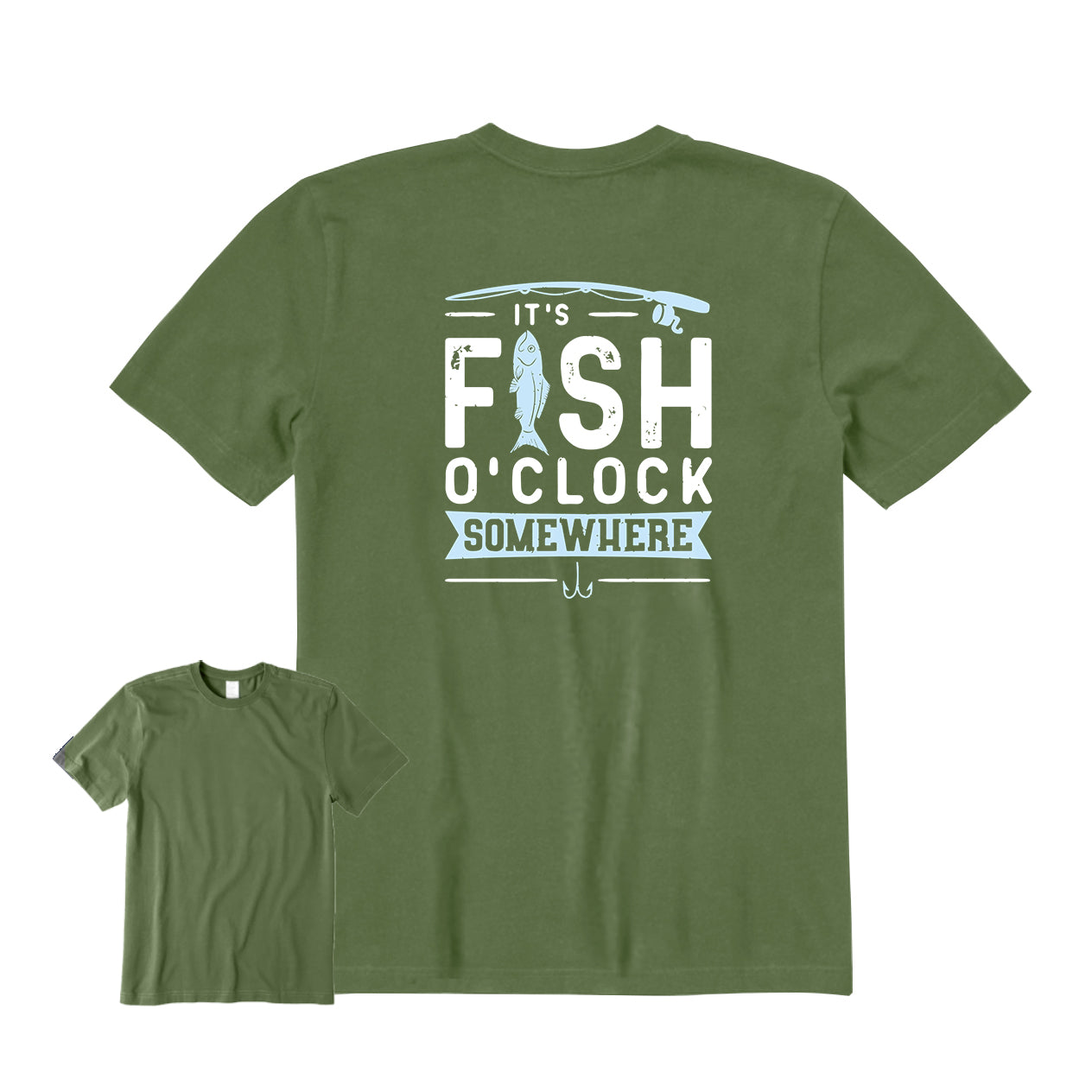 IT'S FISH O'CLOCK SOMEWHERE Back Graphic T-Shirt