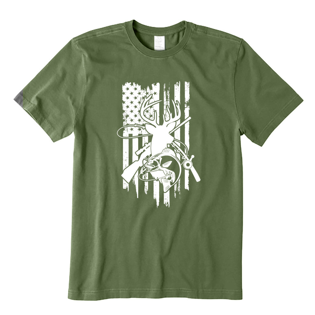 Hunting and American Flag T-Shirt