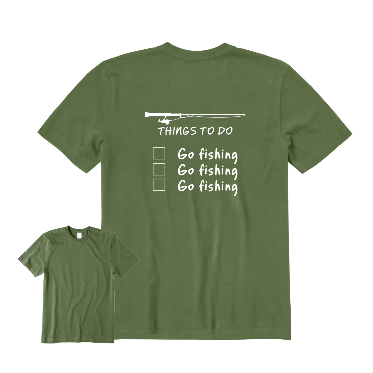 THINGS TO DO GO FISHING Back Graphic T-Shirt