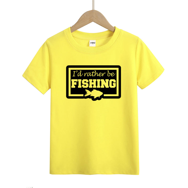 I'd Rather Be Fishing Kids T-Shirt