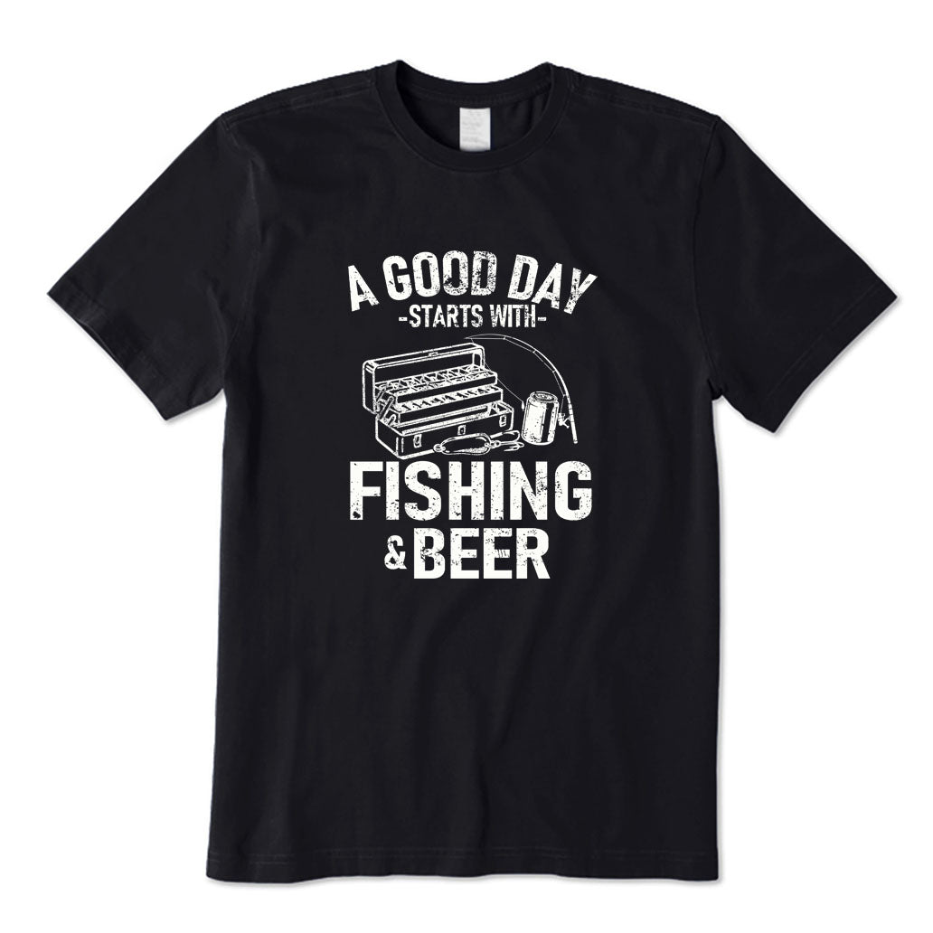 A Good Day Starts with Fishing Gear & Beer T-Shirt