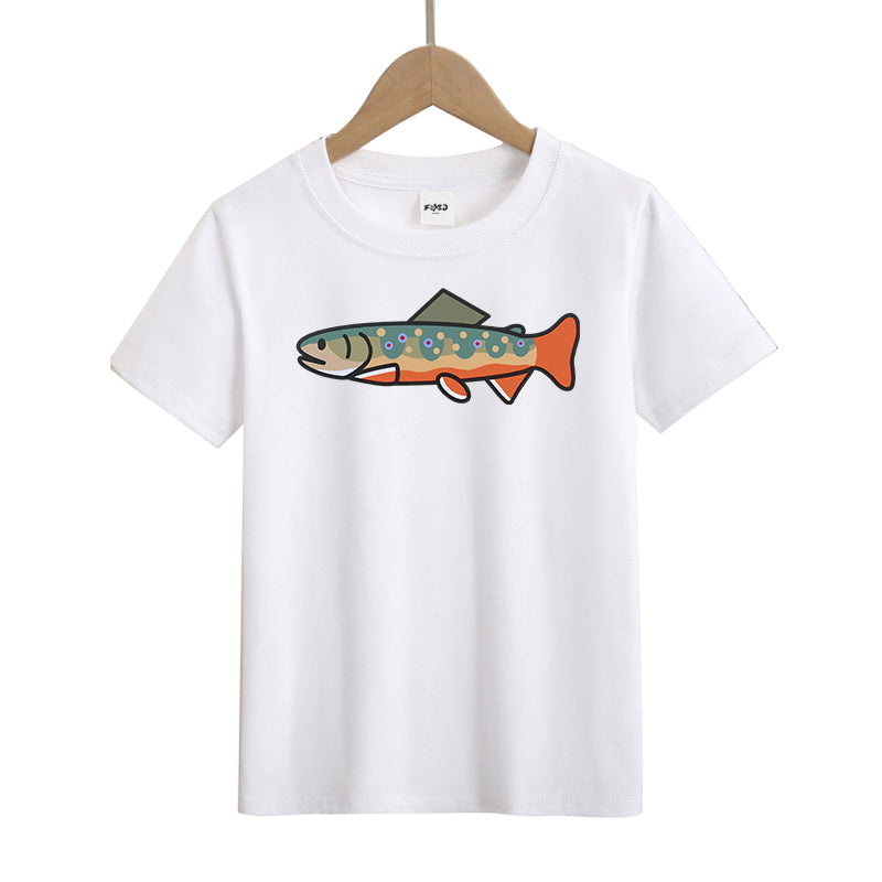 Happy Brook Trout Kid's T-Shirts