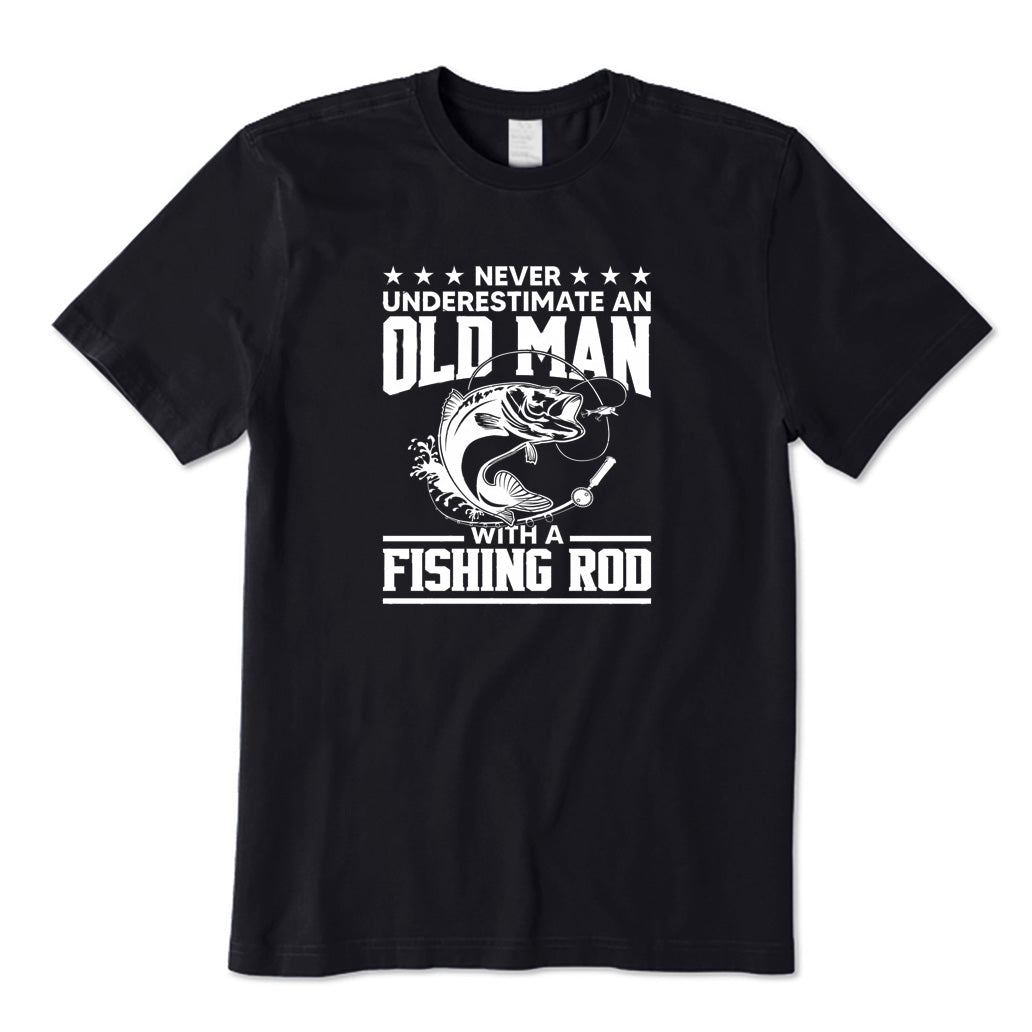 An Old Man with A Fishing Rod T-Shirt