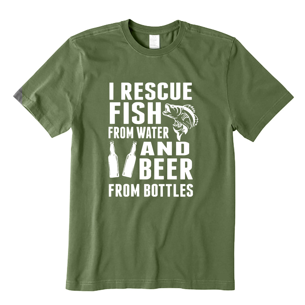 I Rescue Fish From Water and Beer From Bottles T-Shirt