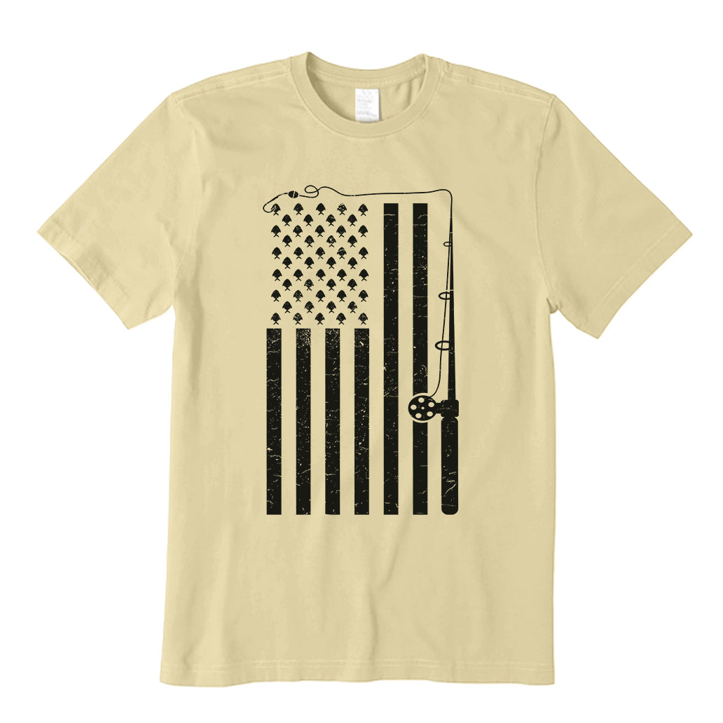 Fishing American Flag T-Shirt
