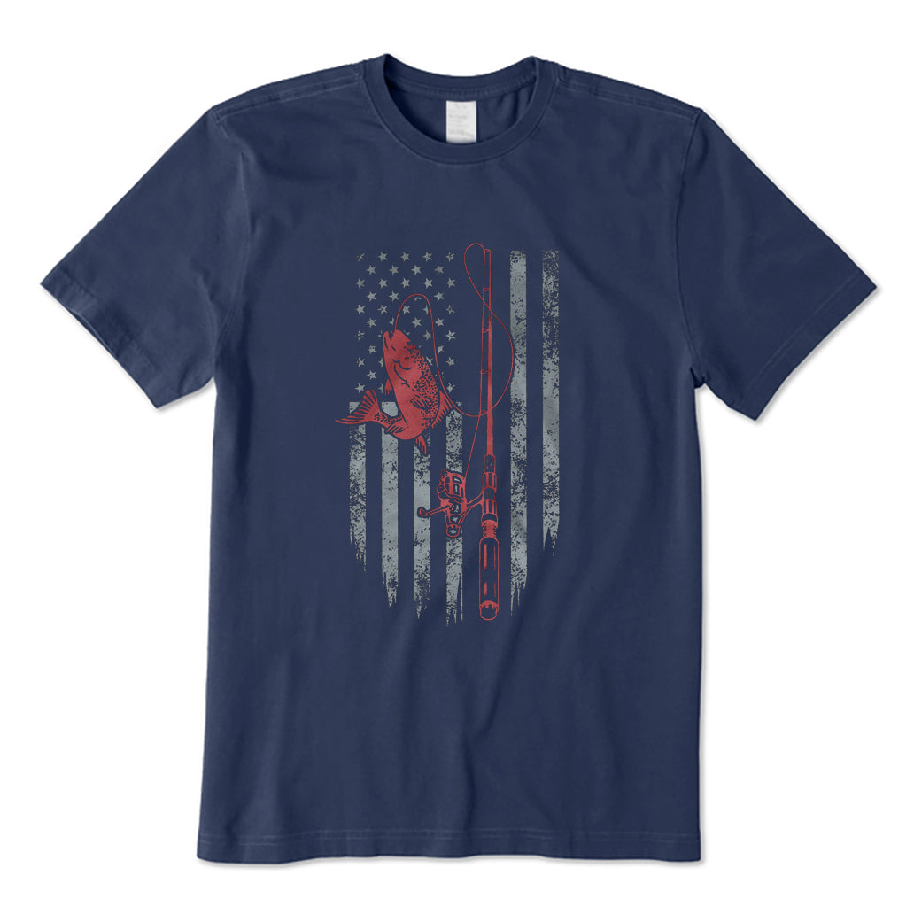 Fishing American Flag T-Shirt