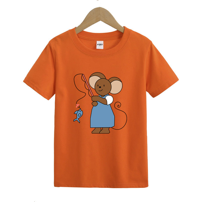 Mickey Mouse Caught A Fish Kid's T-Shirts