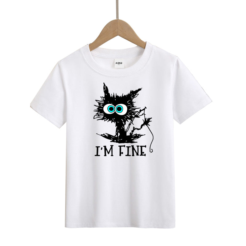 Fishing I'm Fine Kids T-Shirt