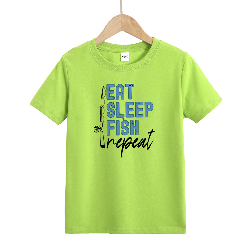 Eat Sleep Fish Repeat Kids T-Shirt