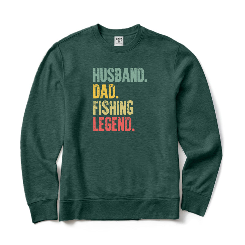 Husband Dad Fishing Legend Crewneck Sweatshirt