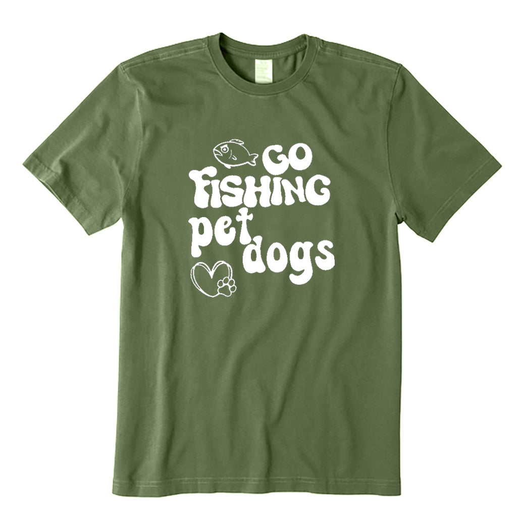 Go Fishing Pet Dogs T-Shirt