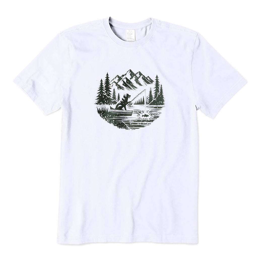 Dog Fishing Scene T-Shirt