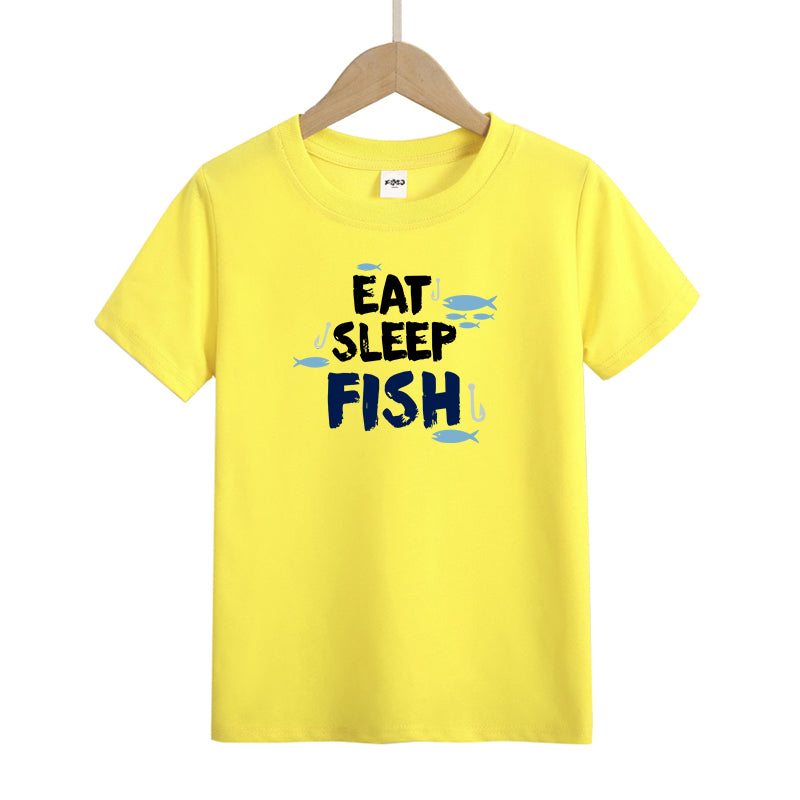 Eat Sleep Fish Kids T-Shirt