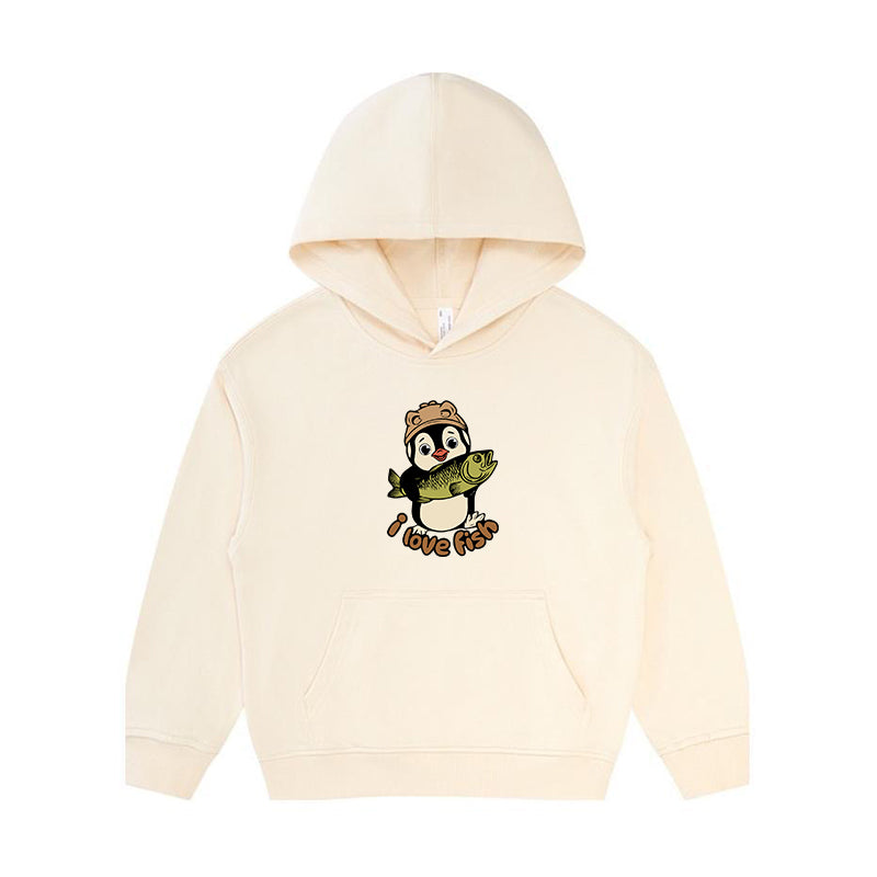 Penguins love fish Kid's Hoodie