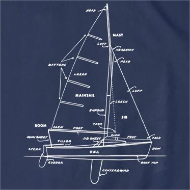 Funny Sailing Boat Illustration T-Shirt