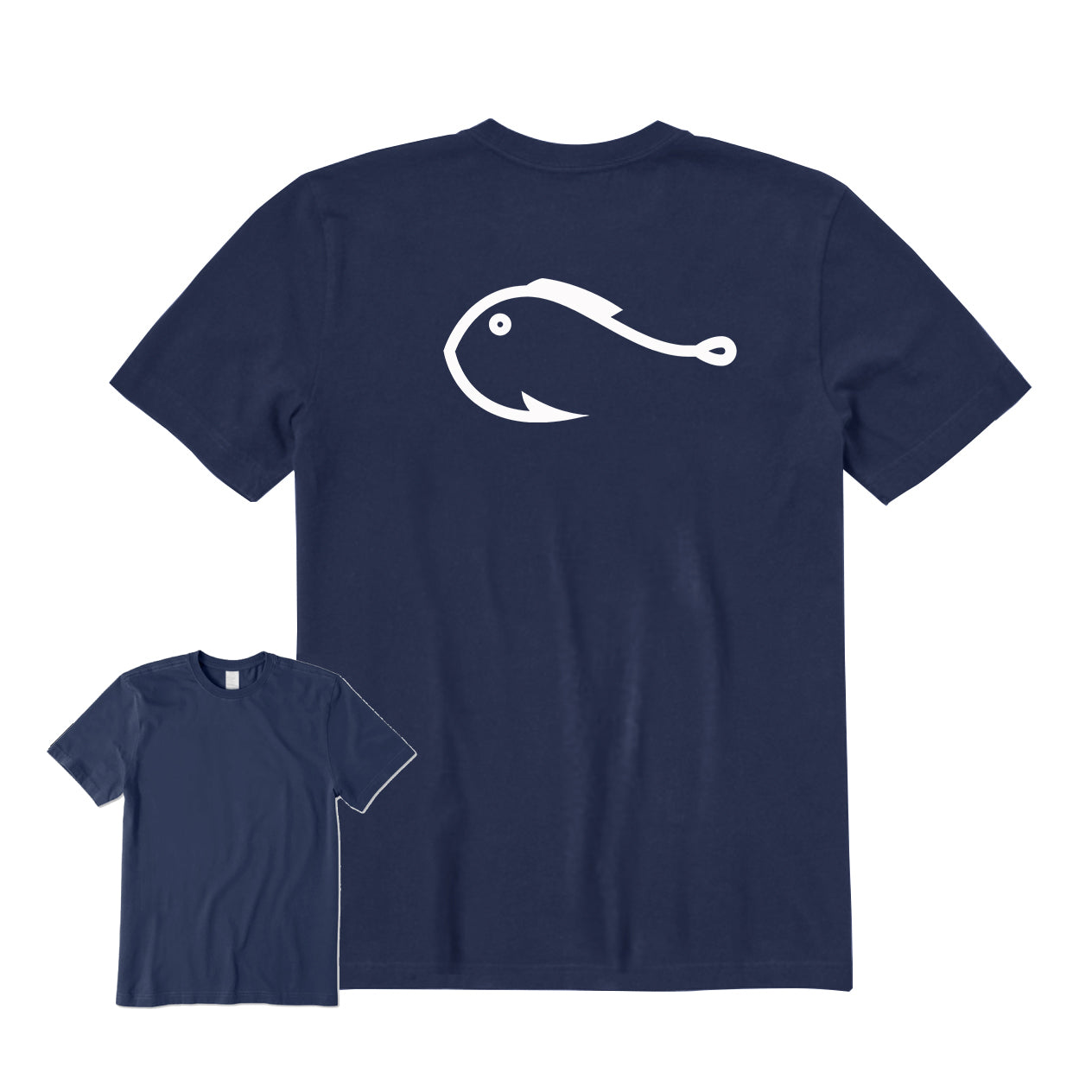 Fishing Hook Fish Back Graphic T-Shirt