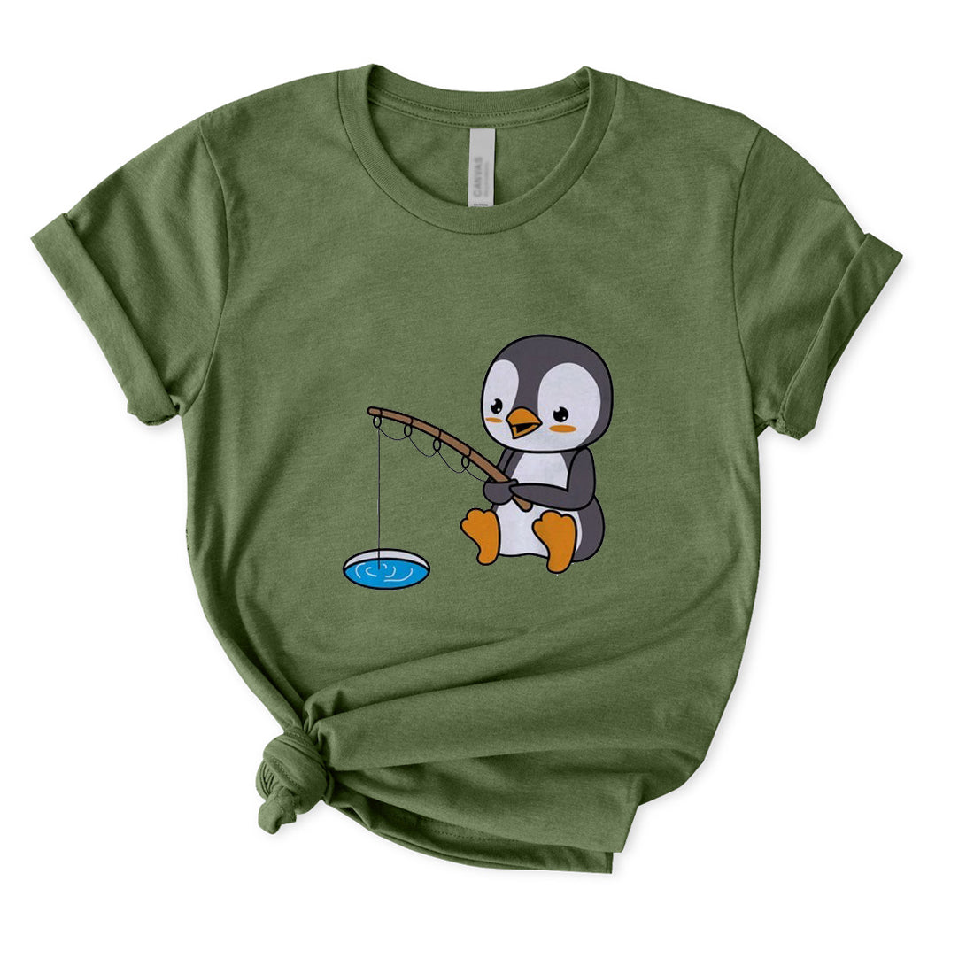 Penguin Ice Fishing T-Shirt for Women