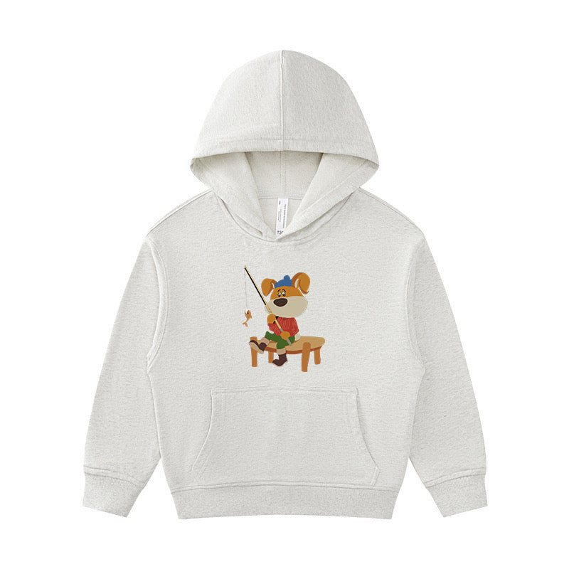 Cute Puppy Fishing Kid's Hoodie