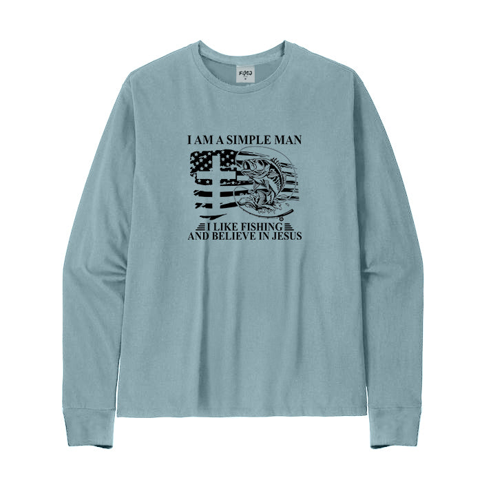 I Like Fishing And Believe In Jesus Long Sleeve T-Shirt