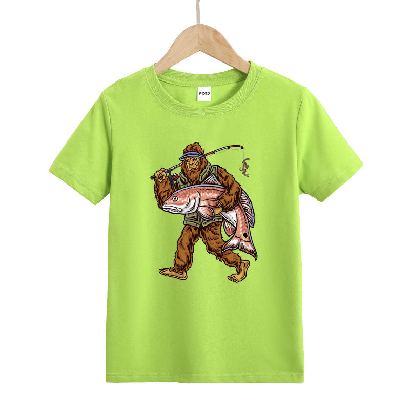 Big Foot Fisherman Kid's T-Shirt