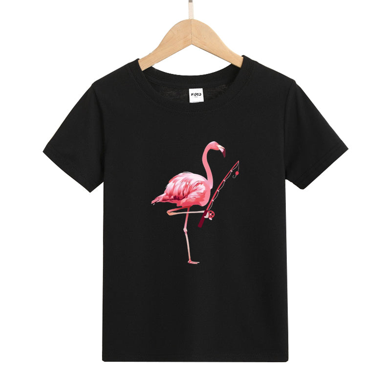 Flamingo Fishing Kid's T-Shirts