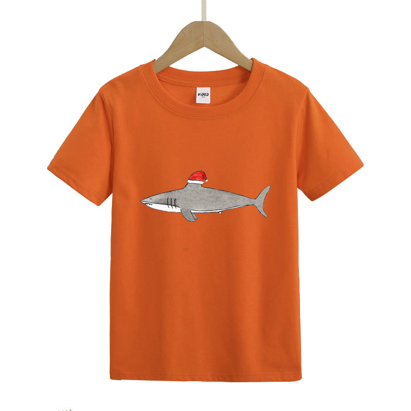 Christmas Shark Kid's T-Shirts