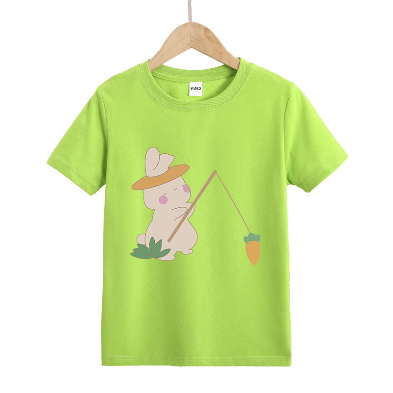 Rabbit Fishing Kid's T-Shirts