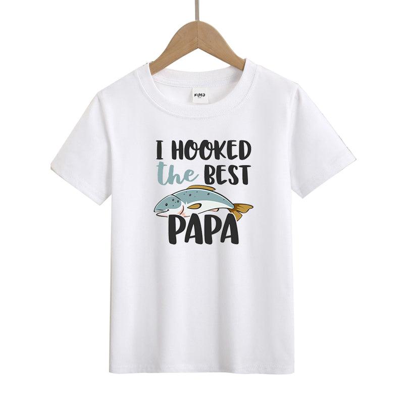 I Hooked the Best Papa Kid's T-Shirts