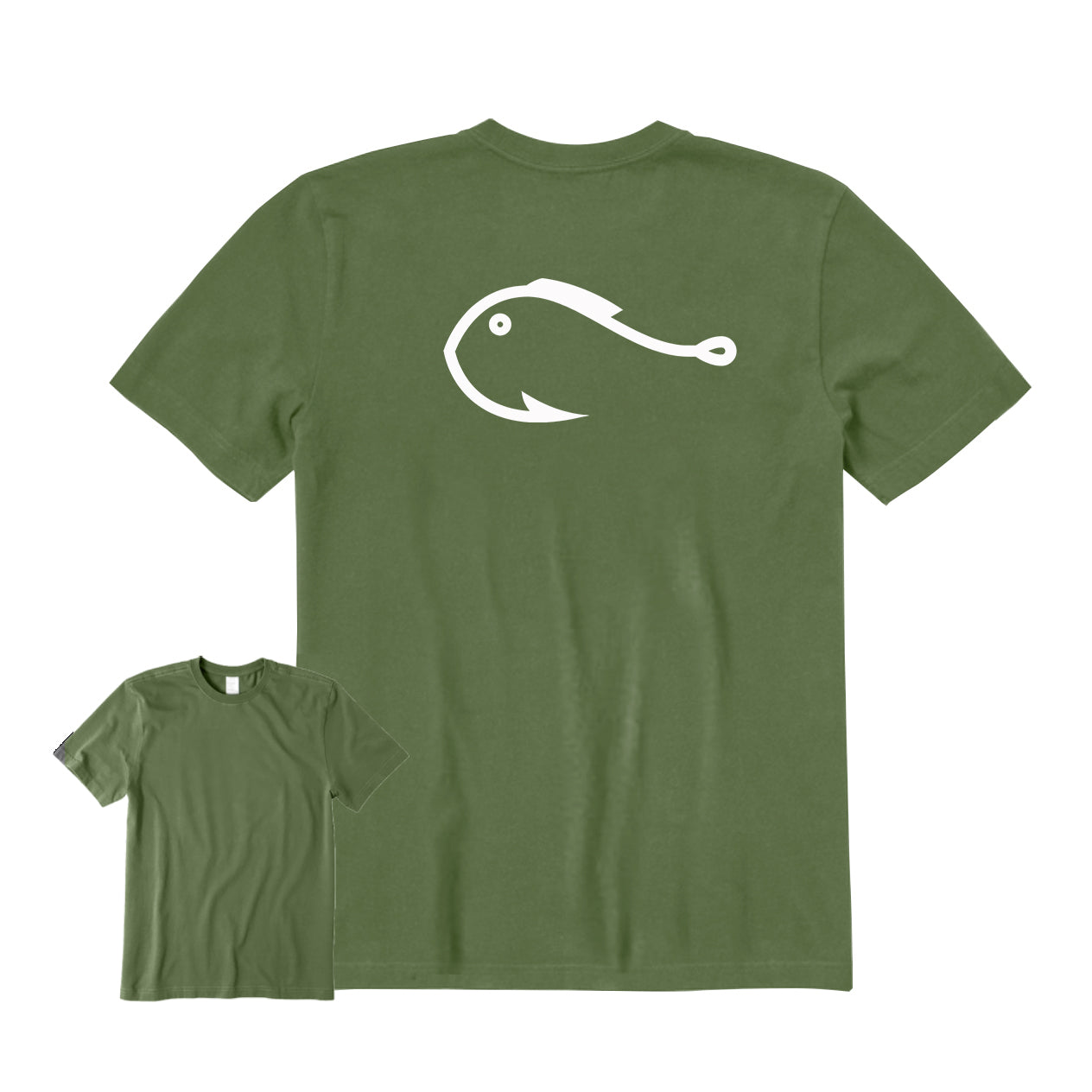 Fishing Hook Fish Back Graphic T-Shirt