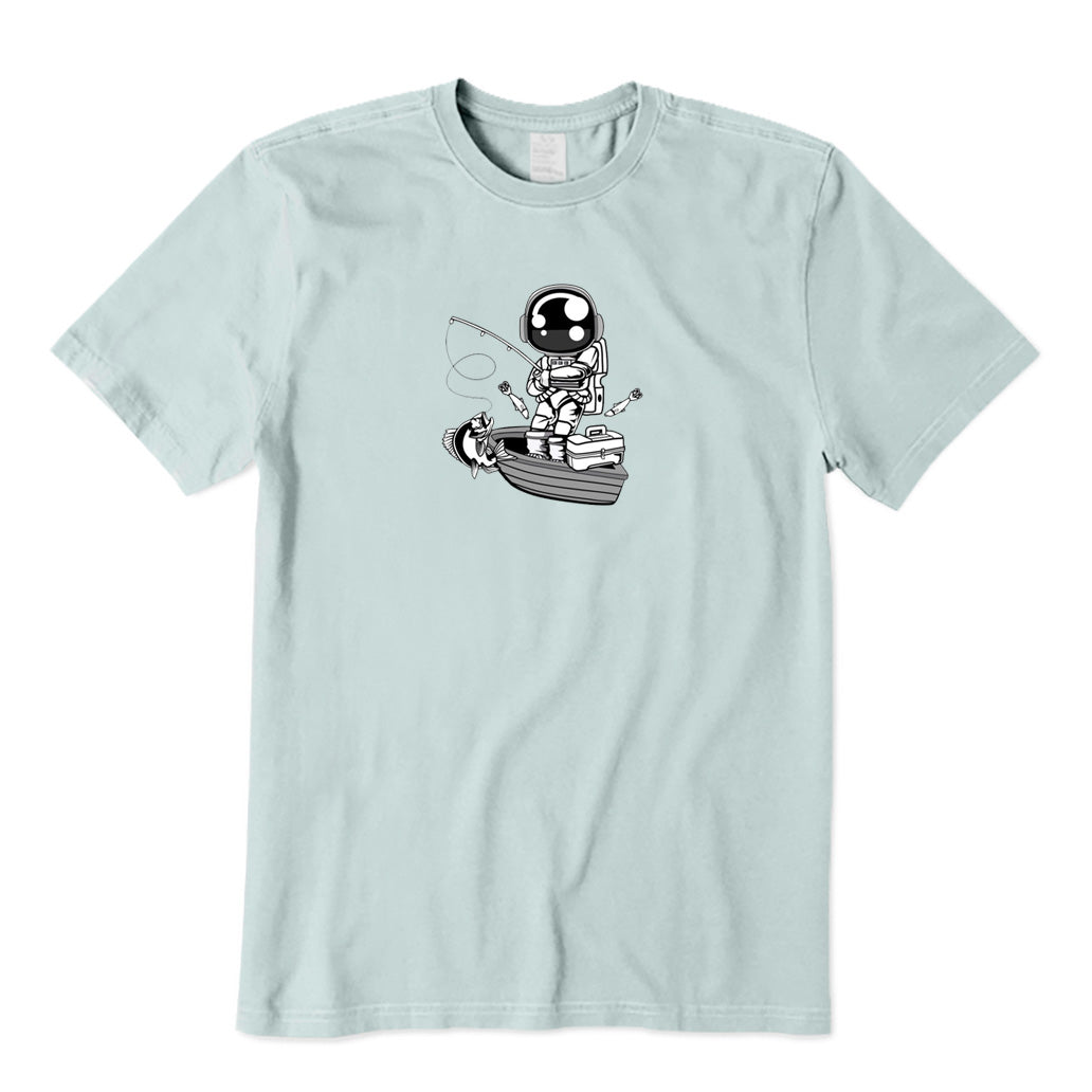 Astronaut Fishing on Boat T-Shirt