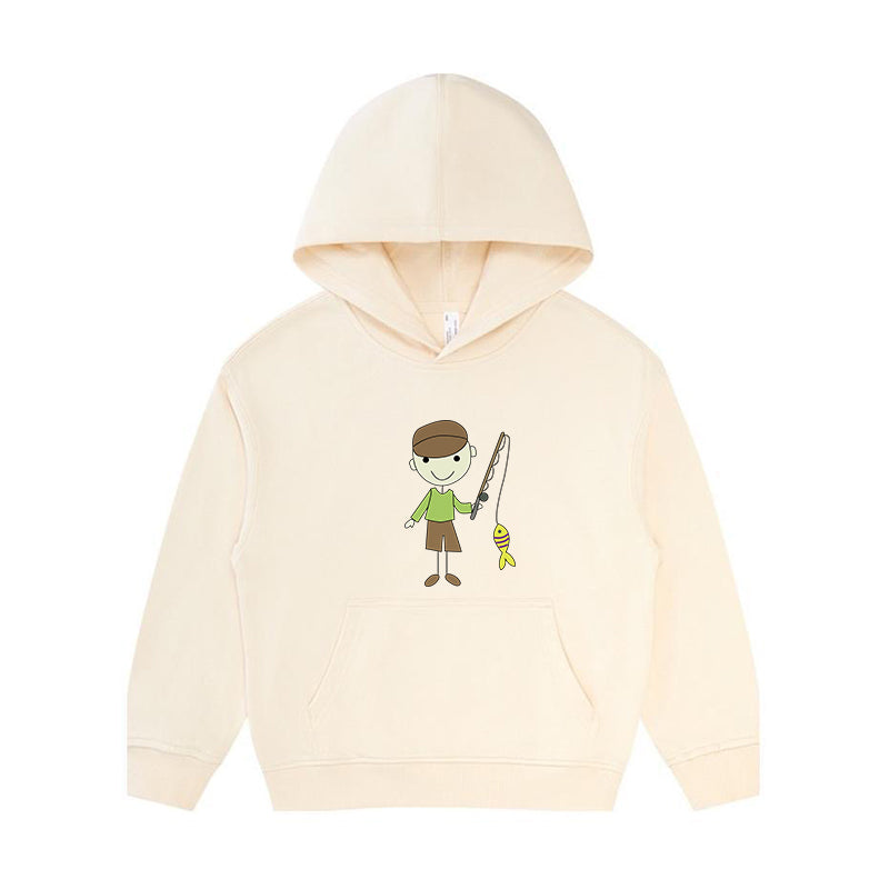 Boy fishing Kid's Hoodie