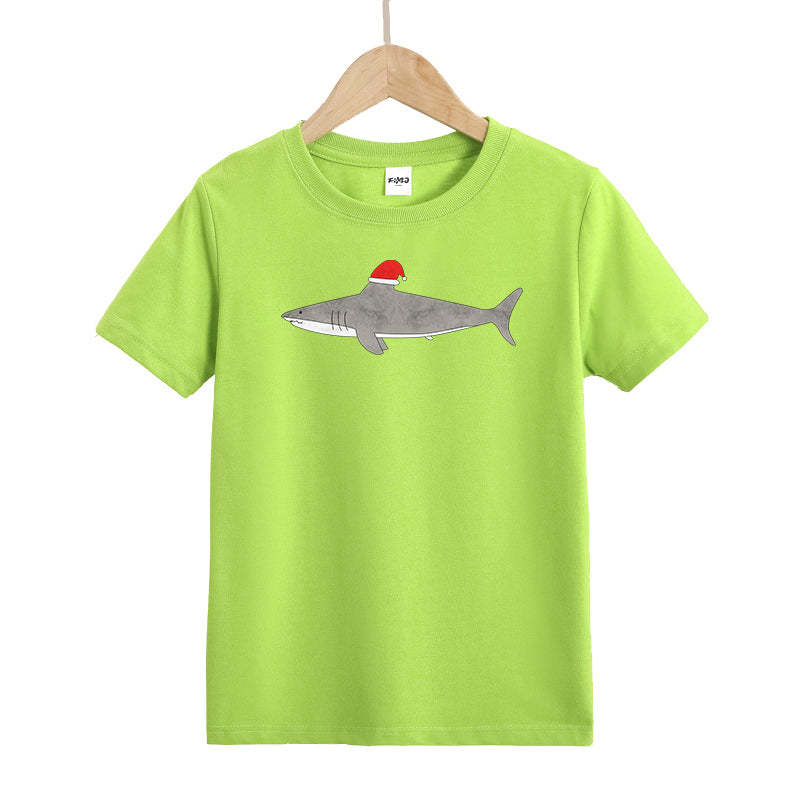 Christmas Shark Kid's T-Shirts