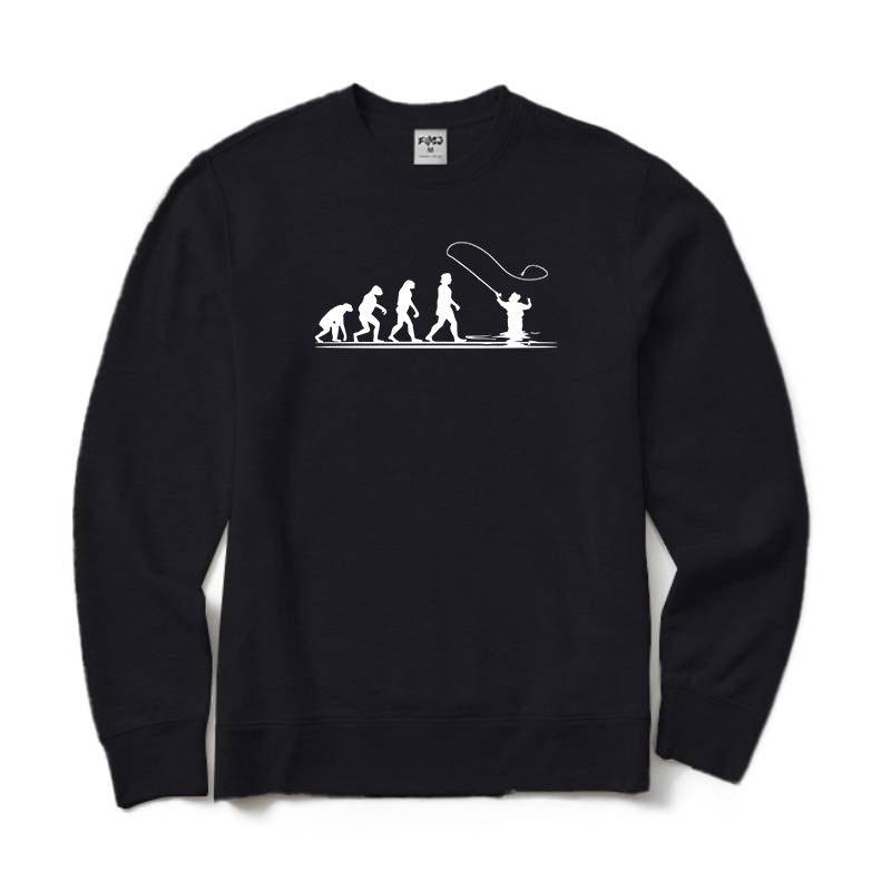 Evolution of Man Fly Fishing Crewneck Sweatshirt