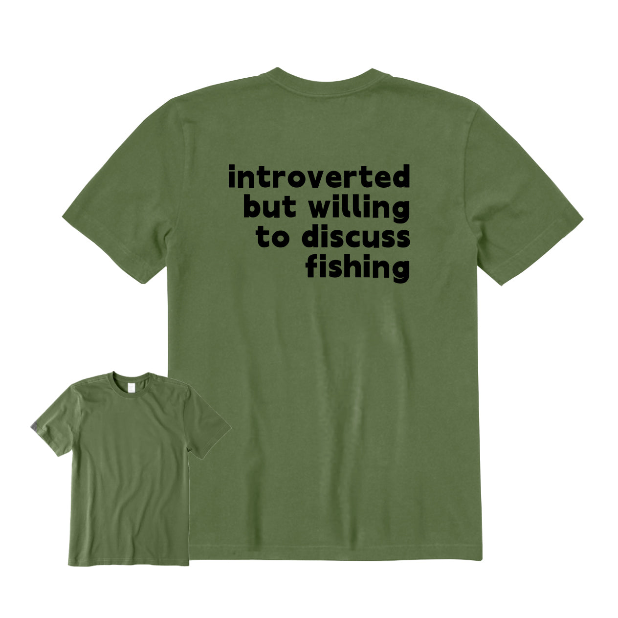 Introverted But Willing To Discuss Fishing Back Graphic T-Shirt