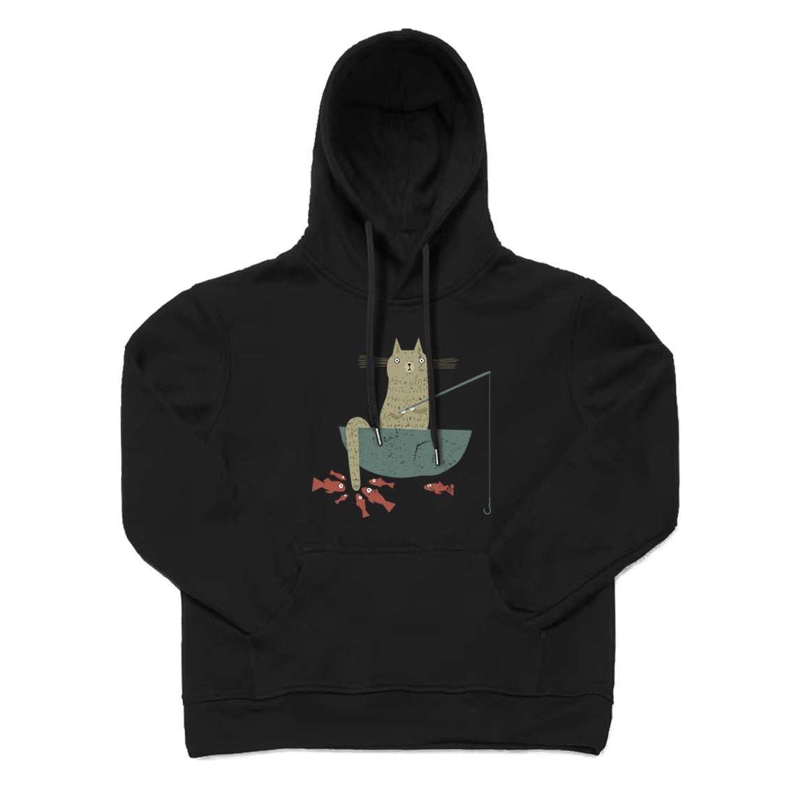 Silly Cat Fishing Hoodie