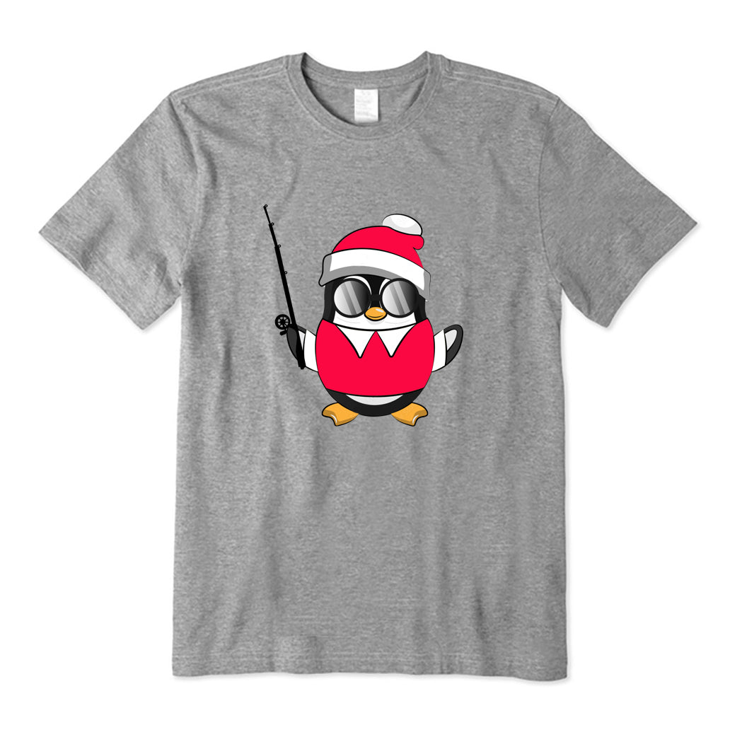 Christmas Penguin Fishing T-Shirt