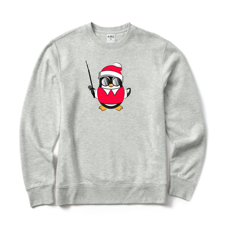 Christmas Penguin Fishing Sweatshirt