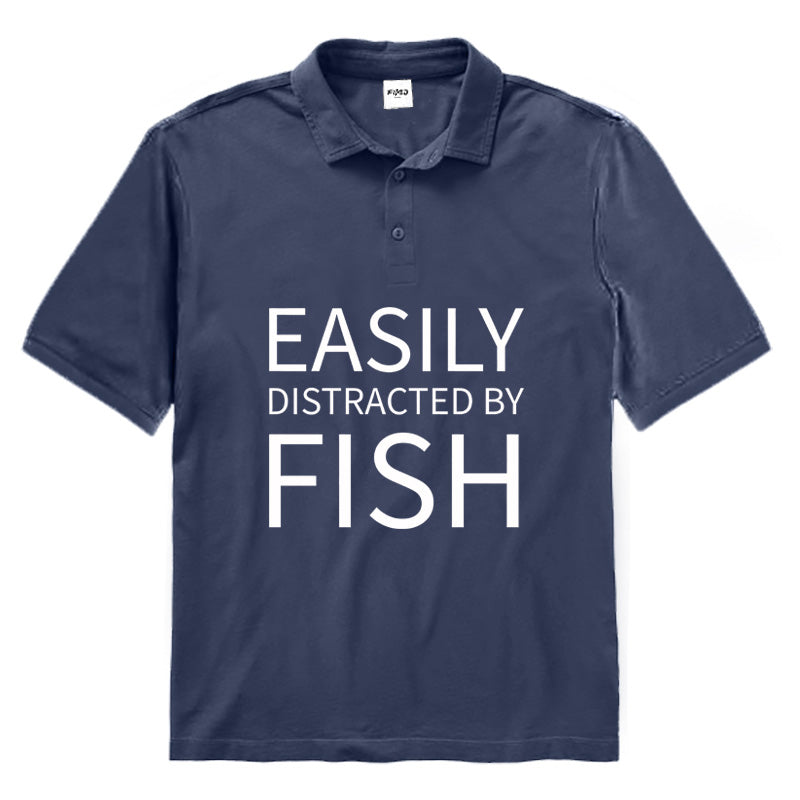 Easily Distracted By Fish Polo Shirt