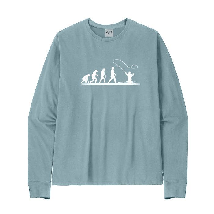 Evolution of Man Fly Fishing Long Sleeve T-Shirt