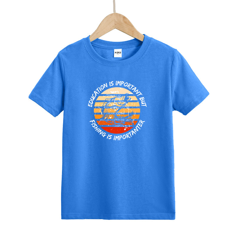 Education Is Important But Fishing Is Importanter Kids T-Shirt