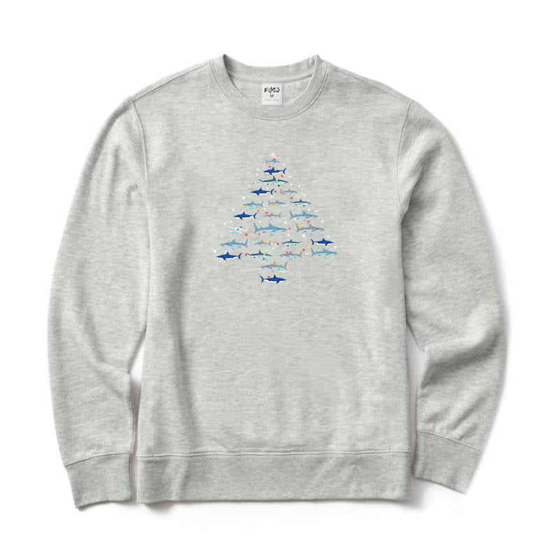 Christmas Shark Tree Crewneck Sweatshirt