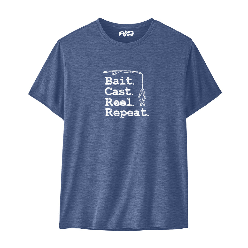 Bait Cast Reel Repeat Fishing Performance T-SHIRT