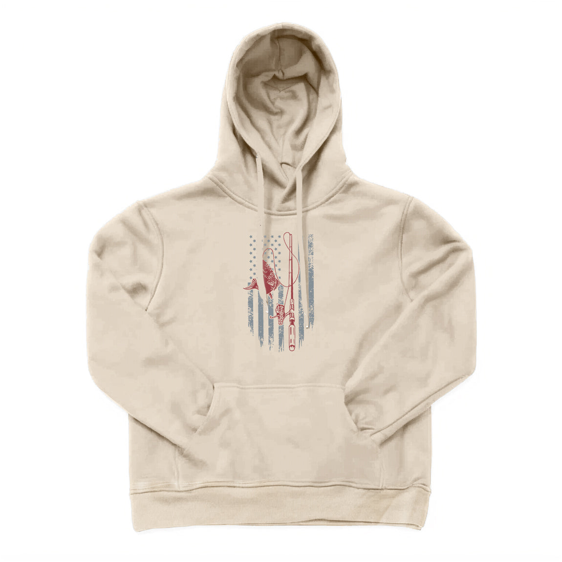 Fishing American Flag Hoodie