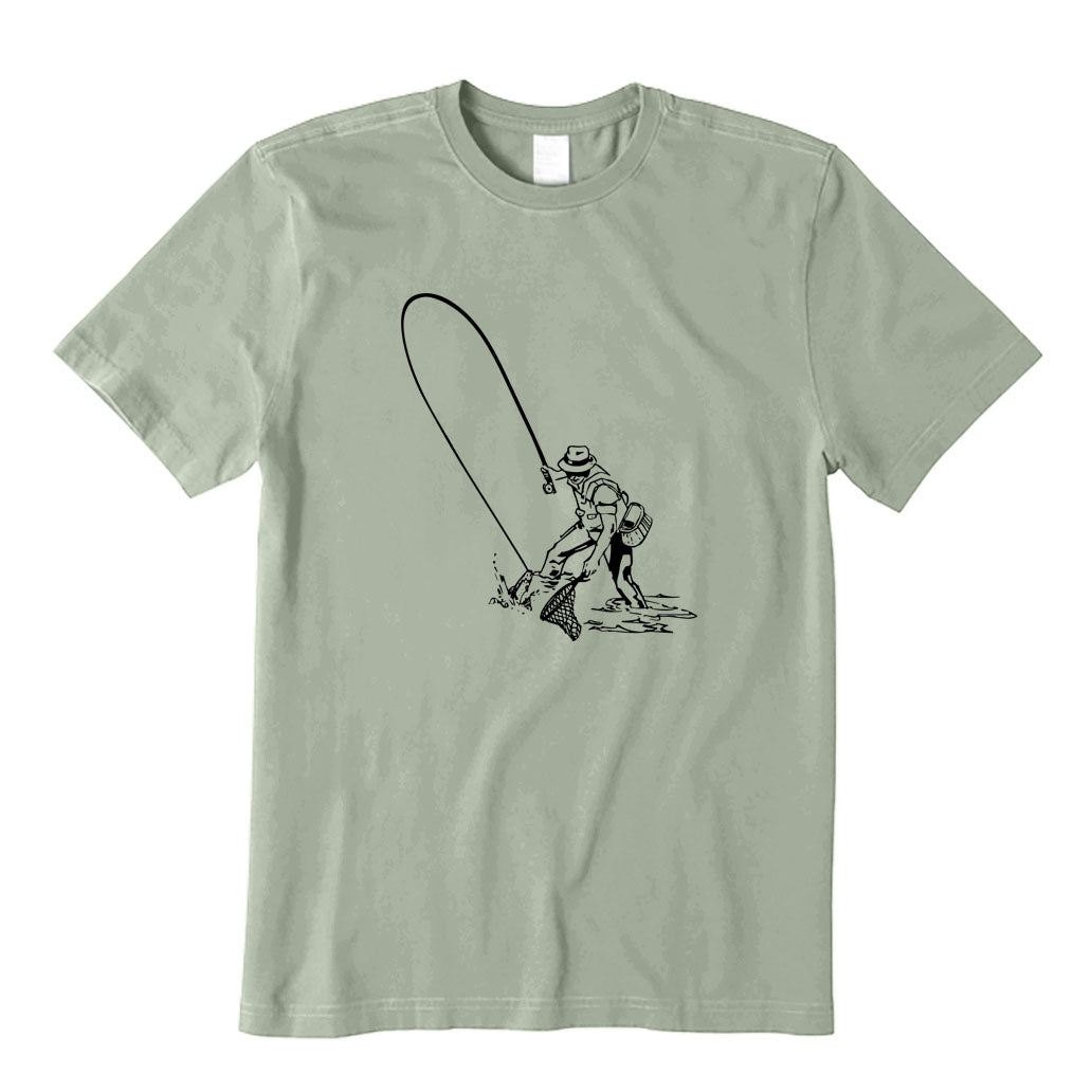 Fly Fisherman Landing Trout T-Shirt