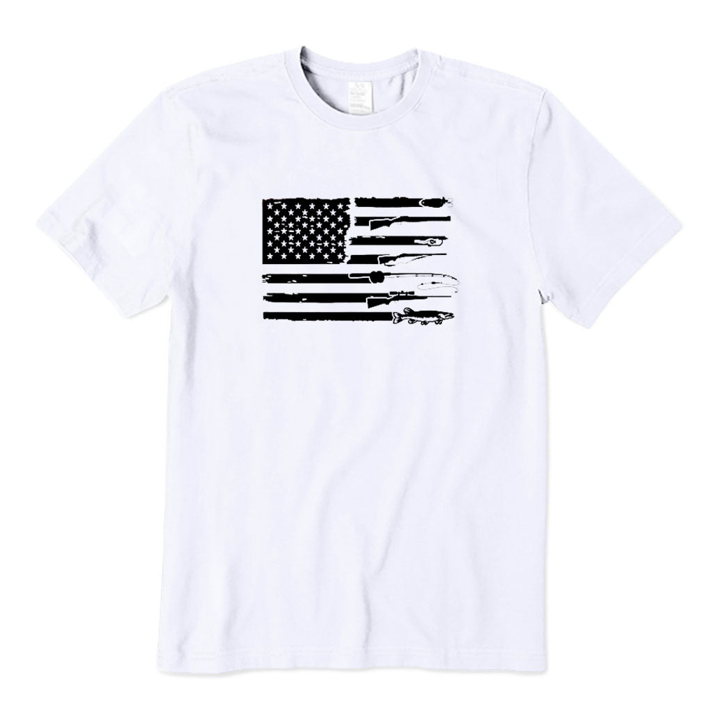 Hunting Fishing and American Flag T-Shirt