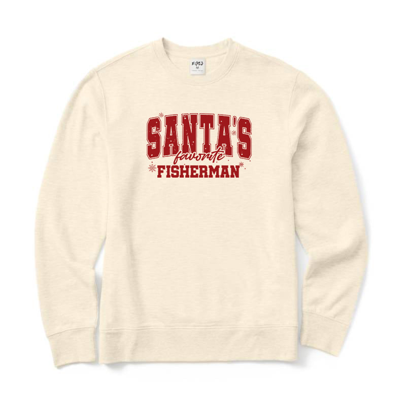 Santa's Favorite Fishermen Crewneck Sweatshirt