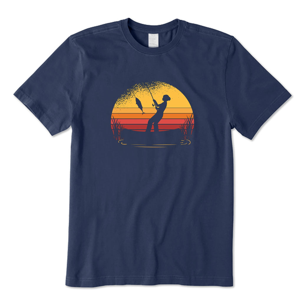 Woman Fishing on Boat T-Shirt